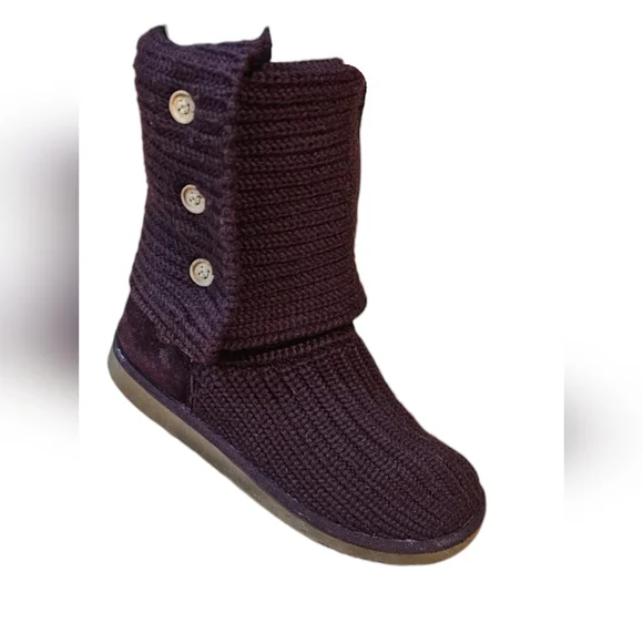 UGG - 5819 Classic Cardy Burgundy Knit Boots Comfort Y2K​ - Picture 5 of 8